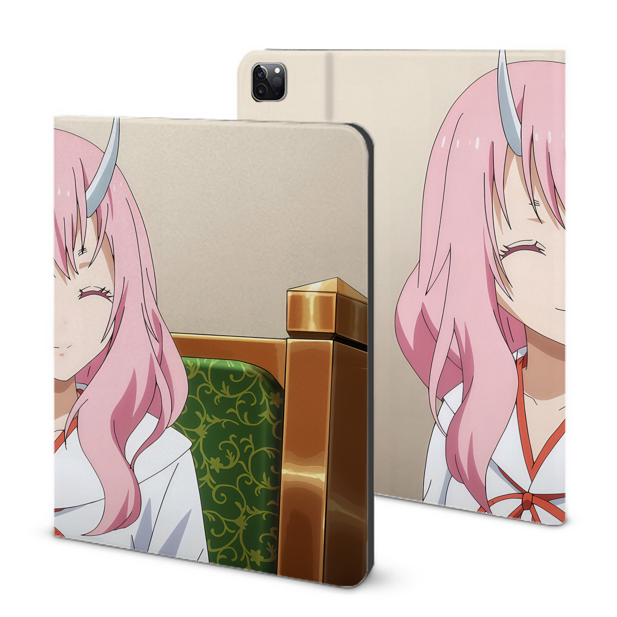 （画像用） 転スラ Regarding Reincarnated to Slime IPad ケース ブック型 PUレザー TPU 耐衝撃 軽量 薄型 ペン収納なし 全面保護 IPad 各モデル対応